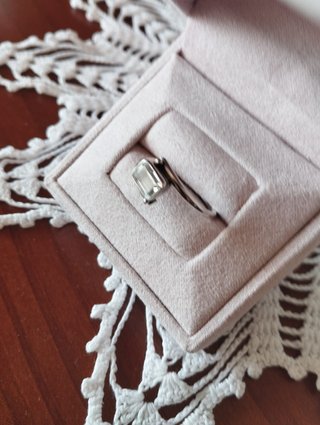 Anillo Plata Ley Zafiro Blanco