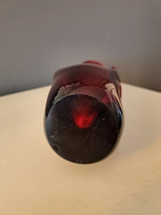 Jarrón Cristal Rojo Burdeos. Vintage
