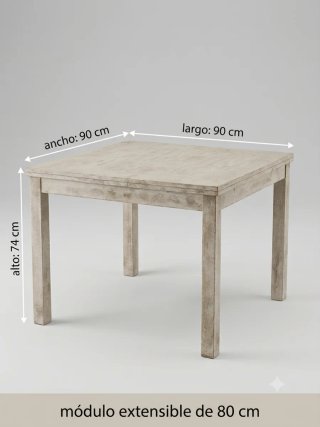 Mesa extensible madera 90x90 cm