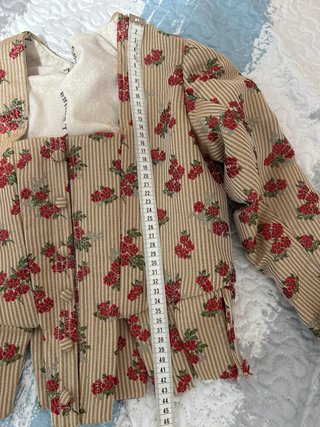 Traje Fallera Beige y Rojo