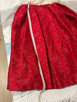 Traje Fallera Beige y Rojo
