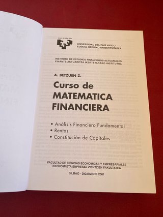 Curso de Matemática Financiera