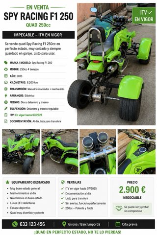 Trike Spy Racing F1 250cc Verde