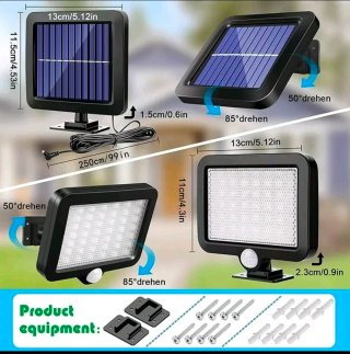 2 FARETTI SOLARE FARO CON PANNELLO A LED SENSORE