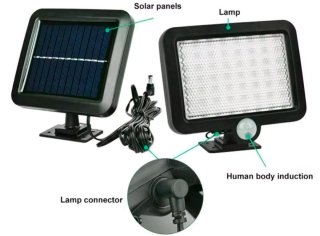 2 FARETTI SOLARE FARO CON PANNELLO A LED SENSORE