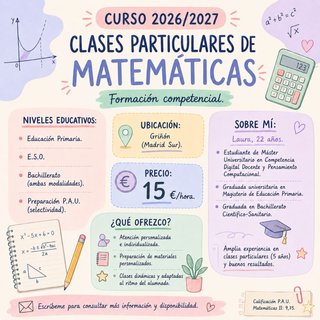 Clases particulares de Matemáticas.