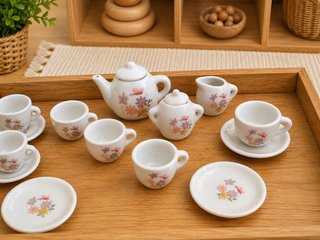 Conjunto Chá Miniatura Flores