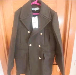 Abrigo Zara Caqui Talla S