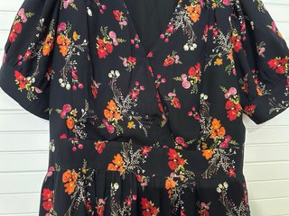 Vestido largo Joanie floral negro talla 48