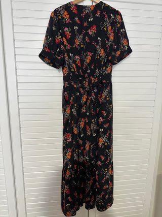 Vestido largo Joanie floral negro talla 48