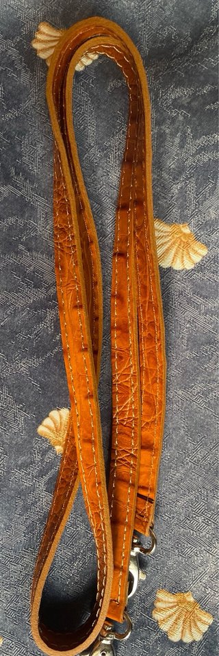 Bolso piel naranja-camel cocodrilo