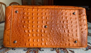 Bolso piel naranja-camel cocodrilo