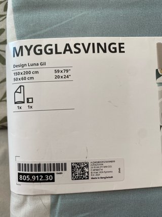 Copripiumino e federa IKEA MYGGLASVINGE mai usati