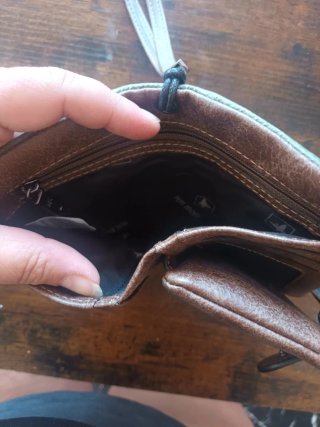 Cartera Pepe Moll verde y marrón