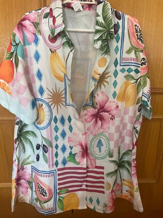 Camisola Estampada Playa Frutas Flores