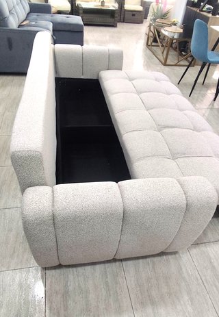 Sofá Cama 3 Plazas 230cm + 4 Cojines y Arcón