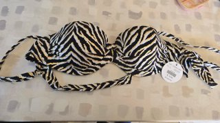 Bikini sexy estampado cebra negro y dorado