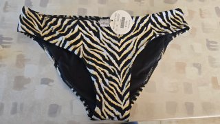 Bikini sexy estampado cebra negro y dorado