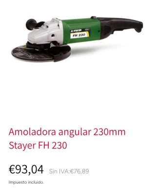 Amoladora stayer 230 gama verde