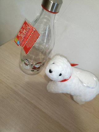 Botella Navideña con Oso Polar Decorativo