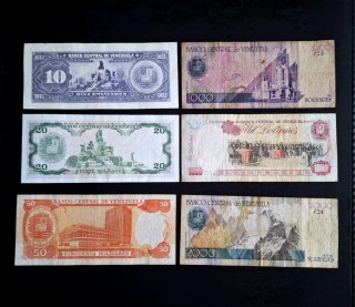Lote 6 Billetes Venezuela antiguos