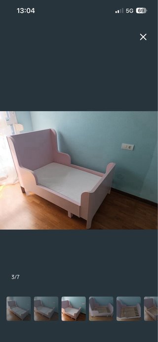 Cama infantil IKEA Busunge, incluye colchón NUEVO