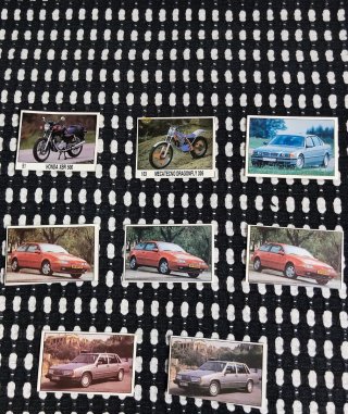 Lote 8 Cromos Coches y Motos Antiguos