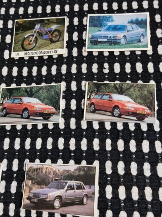 Lote 8 Cromos Coches y Motos Antiguos