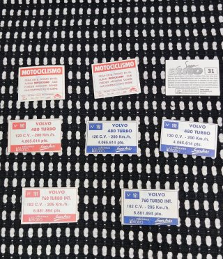 Lote 8 Cromos Coches y Motos Antiguos