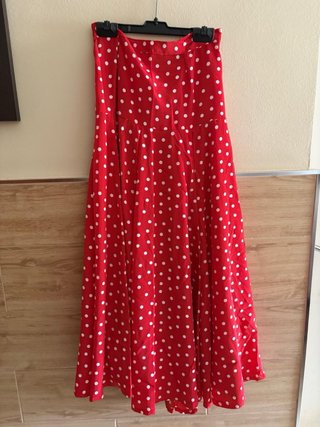 Falda flamenca negra con volantes
