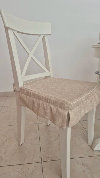 Cojín para silla floral beige