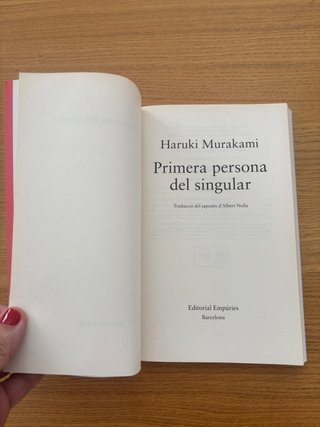 Primera persona del singular (Edición en catalán)
