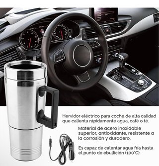 Taza Calefactora Coche Metal/Plástico