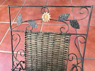 Revistero Forja y Mimbre Plegable