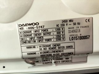 Microondas Daewoo 2200W MADE IN FRANCE