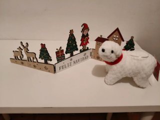 Adornos Navideños Madera y Tela
