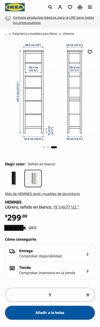 Librería IKEA HEMNES blanca