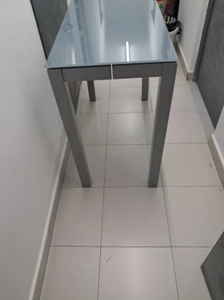 Mesa cristal plegable metal