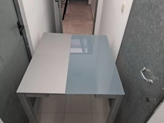 Mesa cristal plegable metal