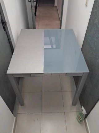 Mesa cristal plegable metal