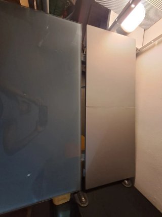 Mesa cristal plegable metal