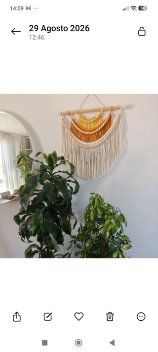 Tapiz Macramé Algodón y Madera