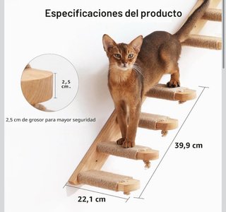 Escaleras gato madera y yute