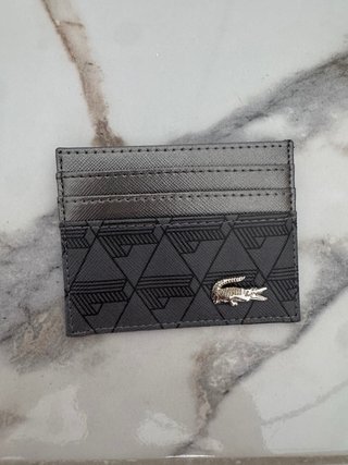 Porta tarjetas cocodrilo gris/plata