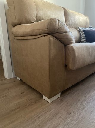 Sofá 2 Plazas Beige Suede