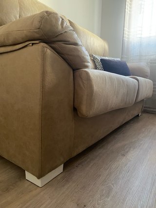 Sofá 2 Plazas Beige Suede
