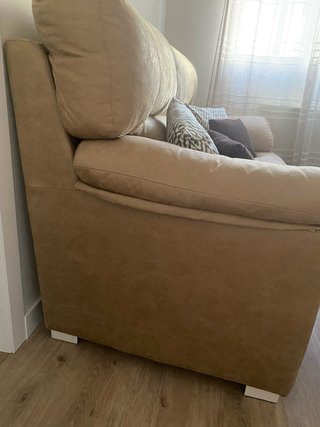 Sofá 2 Plazas Beige Suede
