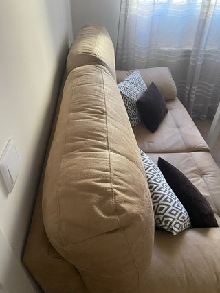 Sofá 2 Plazas Beige Suede