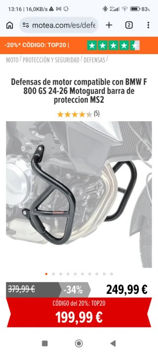 Defensas BMW F800GS 2024