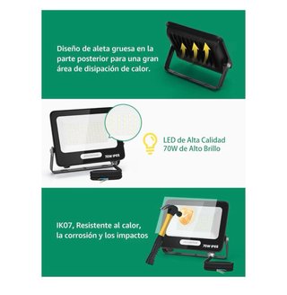 2 Focos LED Aigostar 70W IP65 Exterior